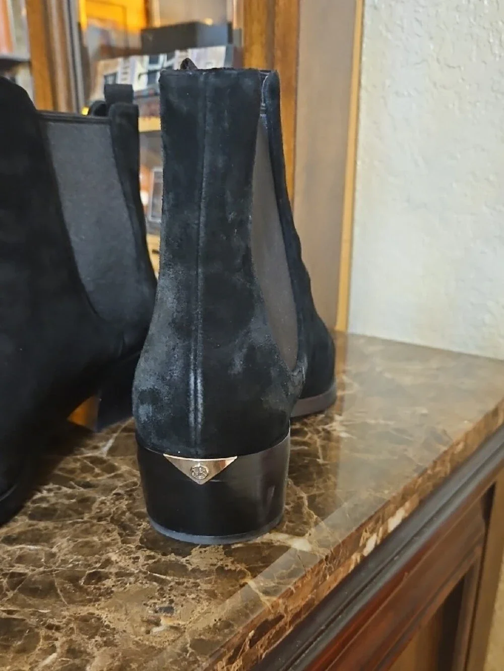 Michael Kors Black Suede Chelsea Ankle Boots